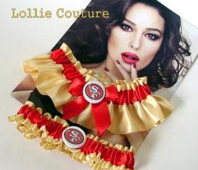 SF 49ers garter - Wedding Garter Set - 49ers