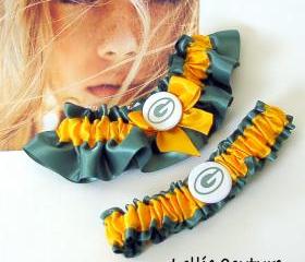 Packers garter - Wedding Garter Set - Green Bay Packers
