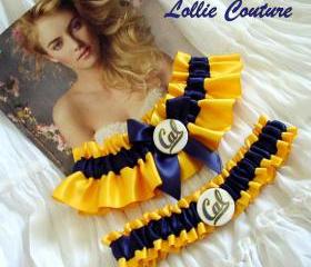 College wedding garters, football wedding garters, wedding accessories