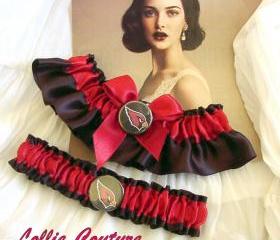 Cardinals Garter, wedding garter set, bridal garter set, wedding garters by Lollie Couture