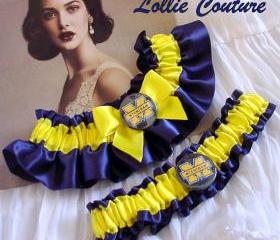 Wedding Garter Set, Bridal Garter set, Football Garters, College Wedding Garters