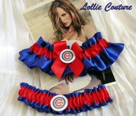Cubs Garter - Chicago Cubs - Wedding garter set