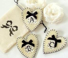 Felt Brooch Monogrammed letter brooch bridesmaids brooches
