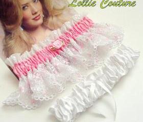 Wedding Garter Set - Garters with embroidered lace - bridal garters
