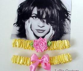 Custom wedding garter set - bridal garter couture